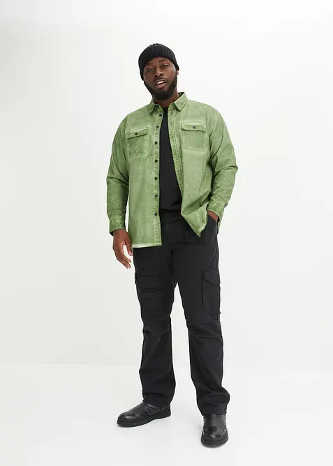 Camicia a maniche lunghe in puro cotone effetto lavato, bonprix