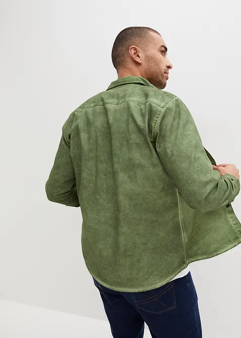 Camicia a maniche lunghe in puro cotone effetto lavato, bonprix