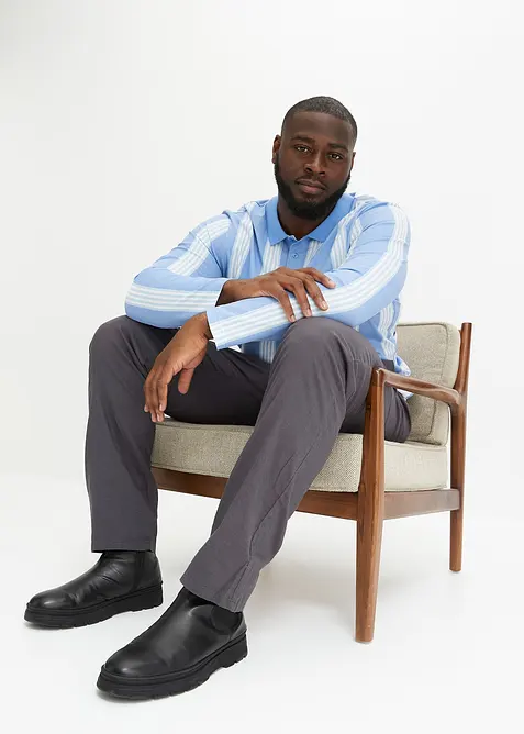 Pantaloni in misto lino con elastico in vita regular fit, straight, bonprix