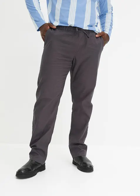 Pantaloni in misto lino con elastico in vita regular fit, straight, bonprix