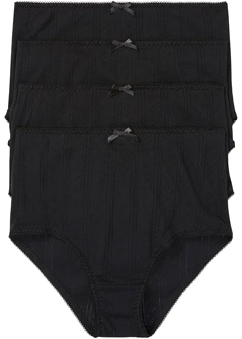 Slip a vita alta in cotone leggero (pacco da 4), bonprix