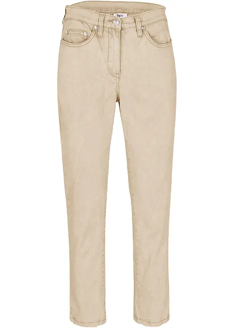 Pantaloni in twill cropped in look usato, bonprix