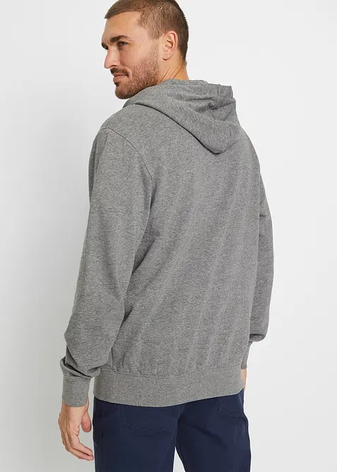 Felpa con zip, cappuccio e taglio comfort, bonprix