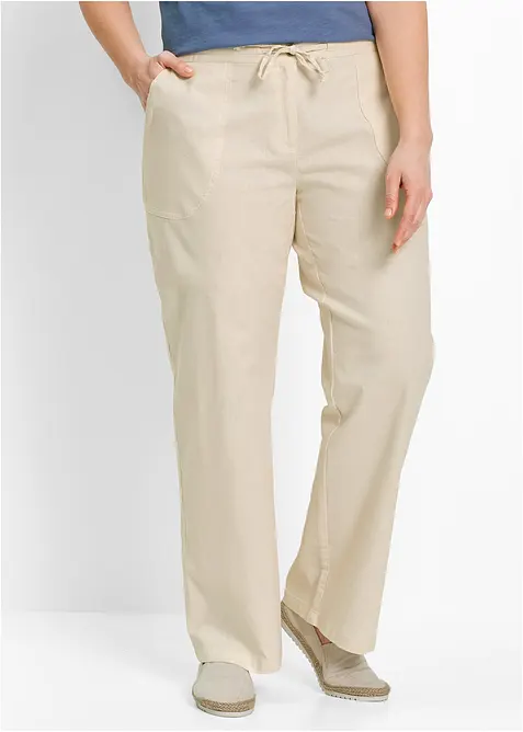 Pantaloni a palazzo in misto lino, bonprix