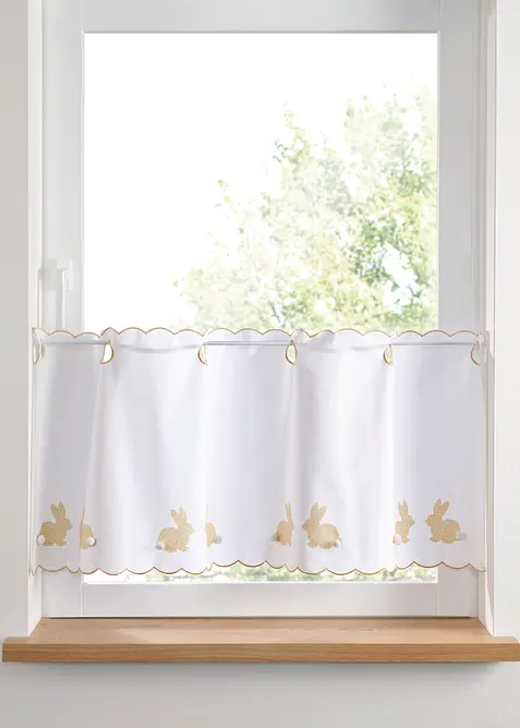 Tenda a vetro in cotone biologico con coniglietti, bonprix