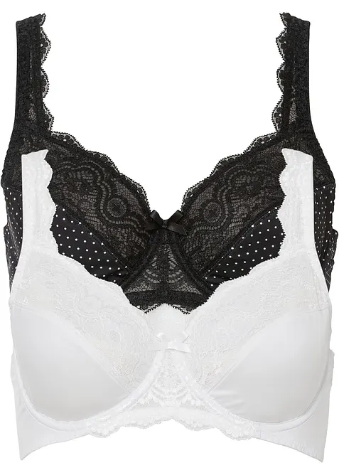Reggiseno con ferretto e pizzo delicato (pacco da 2), bonprix