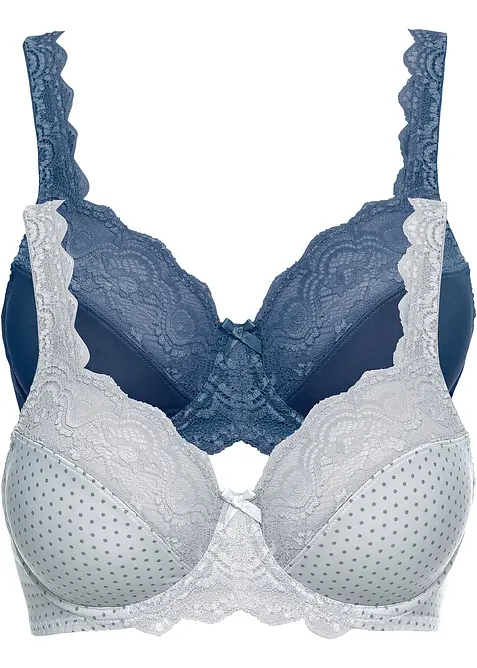 Reggiseno con ferretto e pizzo delicato (pacco da 2), bonprix