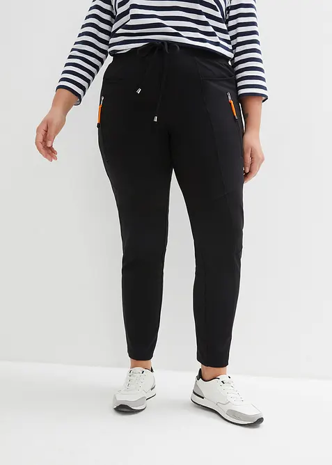 Pantaloni con elastico in vita in morbido punto di Roma, bonprix