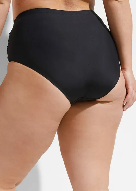 Slip per bikini a vita alta con arricciatura e effetto modellante leggero, bonprix