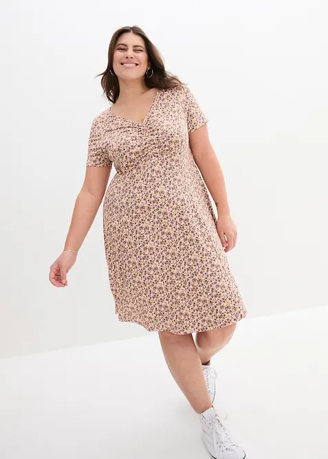 Abito al ginocchio con maniche corte  in jersey di misto viscosa, bonprix