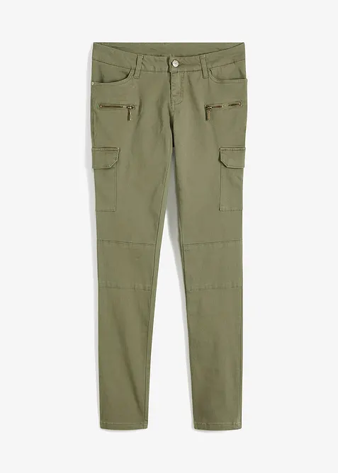 Pantaloni cargo in misto cotone elasticizzato, bonprix