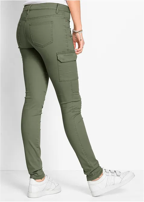 Pantaloni cargo in misto cotone elasticizzato, bonprix