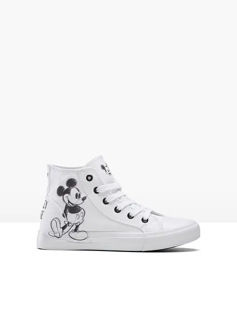 Sneaker alte Disney con Mickey Mouse in tela di cotone, Disney