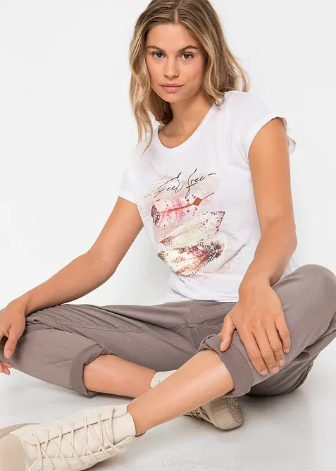 T-shirt con  piume, bonprix