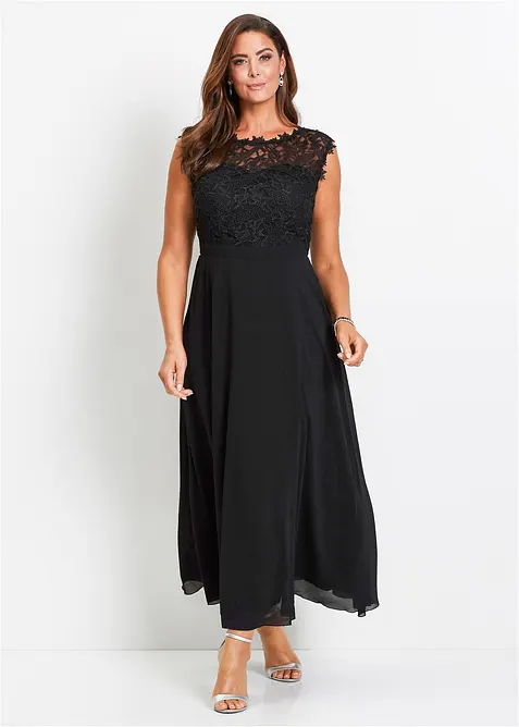 Abito lungo con pizzo, bonprix