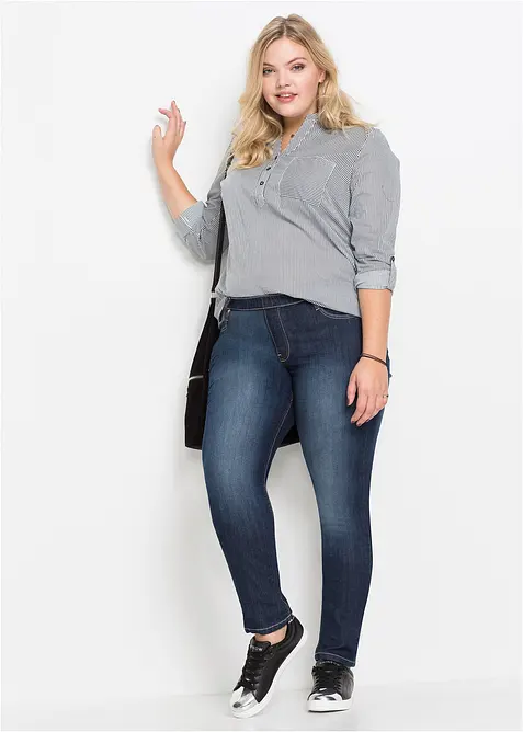 Jeggings skinny con cinta comoda, vita media, bonprix