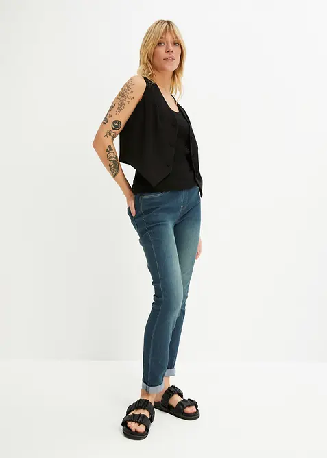 Jeggings skinny con cinta comoda, vita media, bonprix