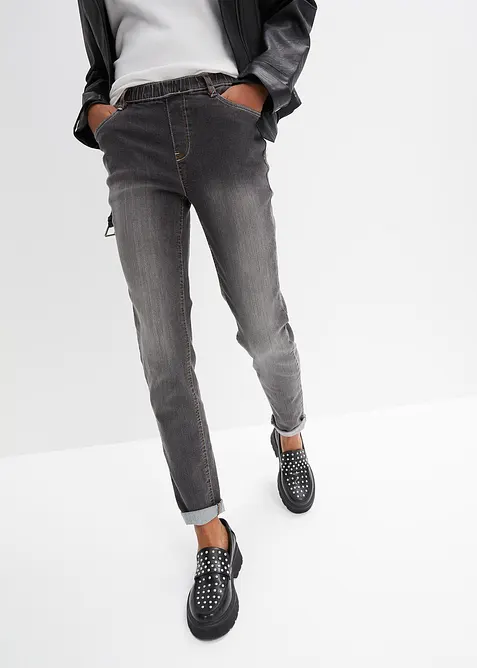 Jeggings skinny con cinta comoda, vita media, bonprix