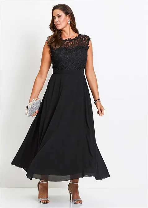 Abito lungo con pizzo, bonprix