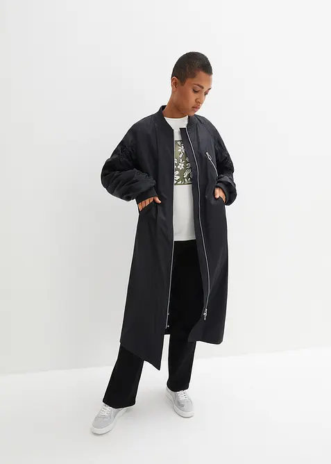 Cappotto blouson con colletto in maglia, bonprix