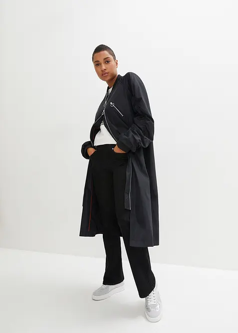 Cappotto blouson con colletto in maglia, bonprix