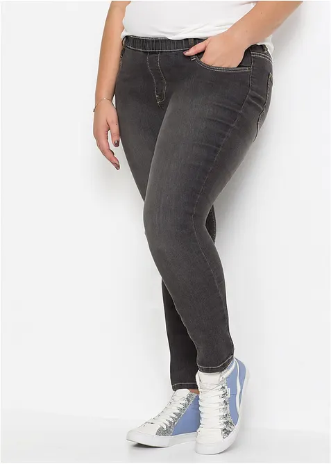 Jeggings skinny con cinta comoda, vita media, bonprix