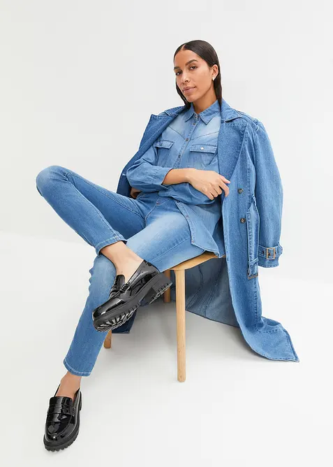 Jeggings skinny con cinta comoda, vita media, bonprix