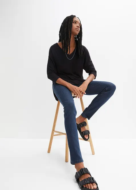 Jeggings skinny con cinta comoda, vita media, bonprix