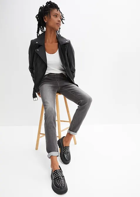 Jeggings skinny con cinta comoda, vita media, bonprix