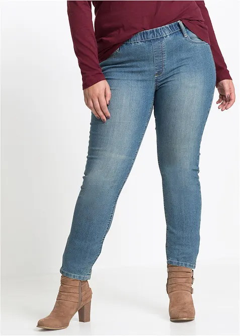 Jeggings skinny con cinta comoda, vita media, bonprix