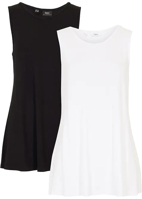 Top lungo in morbida viscosa (pacco da 2), bonprix