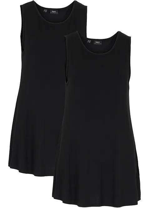 Top lungo in morbida viscosa (pacco da 2), bonprix