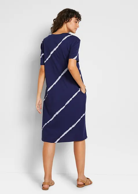 Abito di jersey svasato al ginocchio in cotone biologico con tasche, bonprix