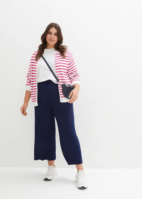 Pantaloni cropped in jersey di misto viscosa fluente, bonprix