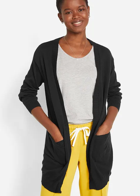 Cardigan in filato fine di cotone, bonprix