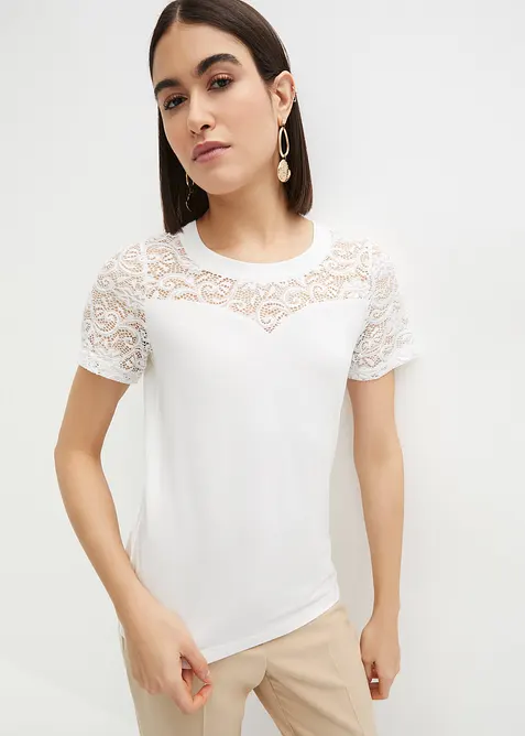 Maglia con pizzo, bonprix