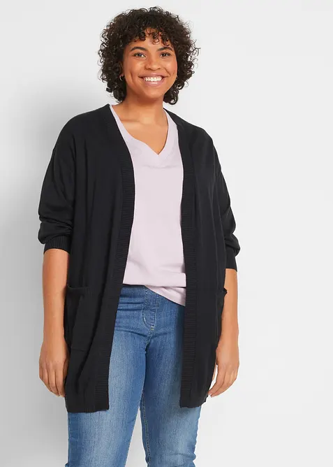 Cardigan in filato fine di cotone, bonprix