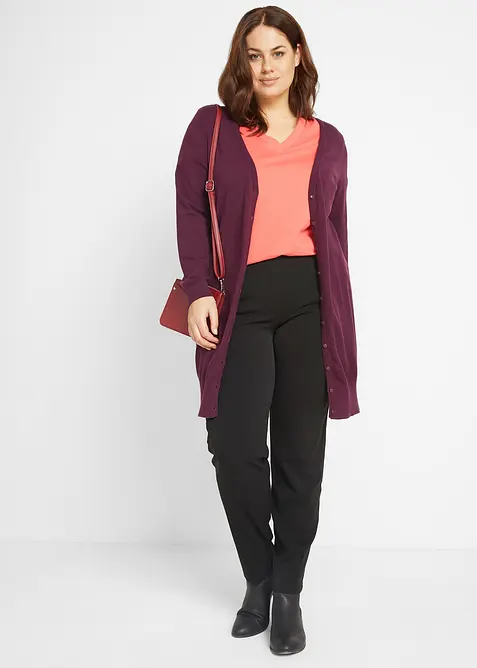 Maglia lunga e larga con scollo a V e maniche corte (pacco da 5), bonprix