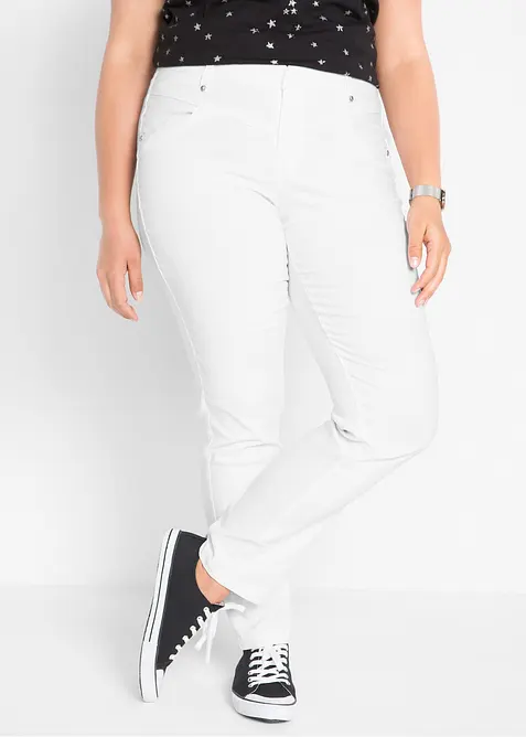 Pantaloni elasticizzati in bengalina, straight, bonprix