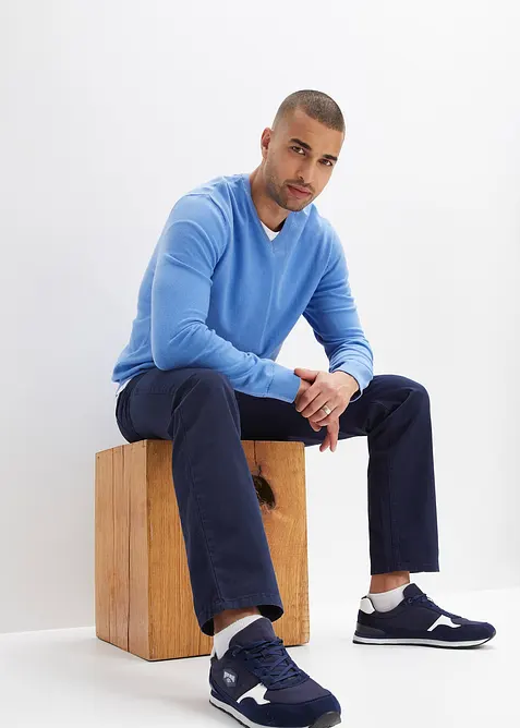 Pantaloni con elastico in vita in puro cotone regular fit, straight, bonprix