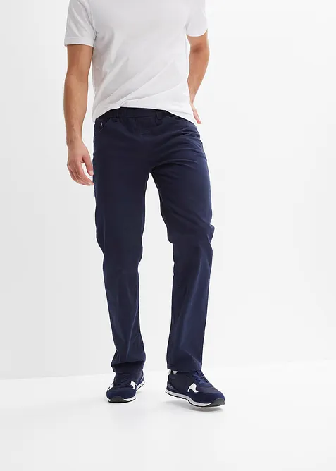 Pantaloni con elastico in vita in puro cotone regular fit, straight, bonprix