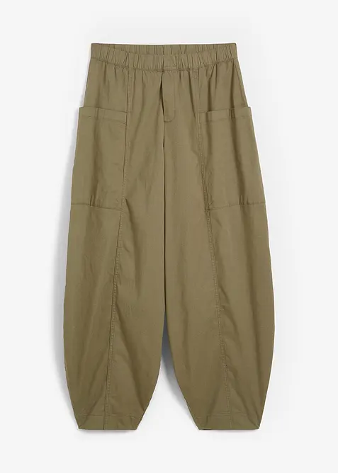 Pantaloni in twill di misto cotone elasticizzato, bonprix