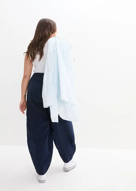 Pantaloni in twill di misto cotone elasticizzato, bonprix