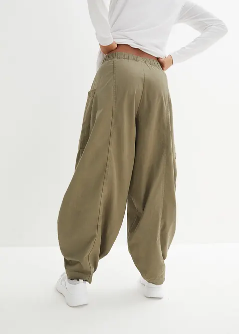 Pantaloni in twill di misto cotone elasticizzato, bonprix