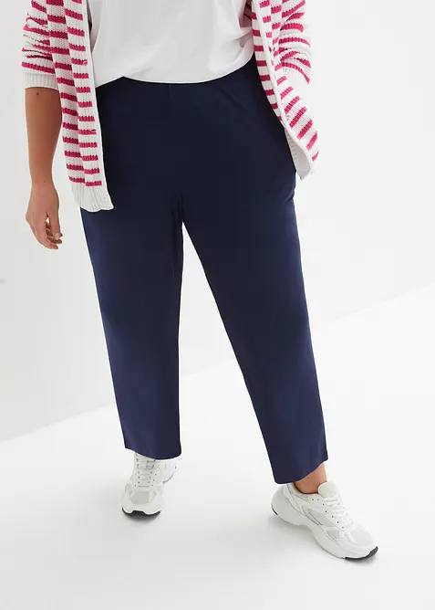 Pantaloni cropped in jersey di misto viscosa fluente, bonprix