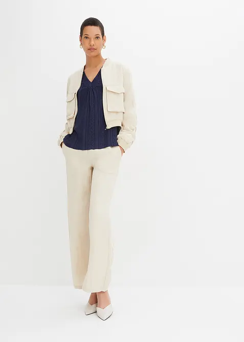 Top con ricami traforati, bonprix