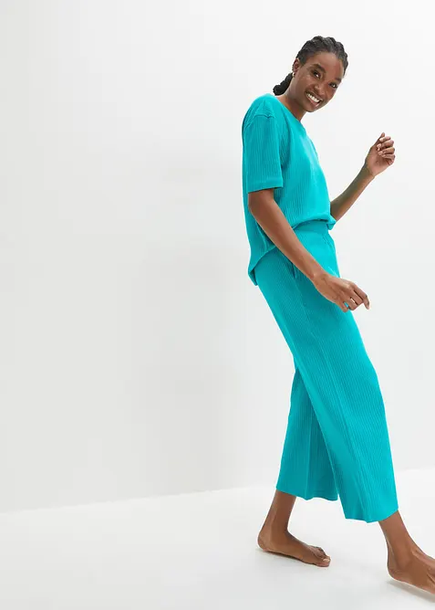 Tuta da casa a coste con pantaloni culotte, bonprix