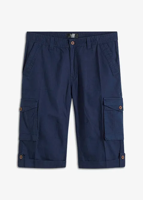 Bermuda cargo lunghi in fresco misto lino, regular fit, bonprix