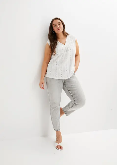 Top con ricami traforati, bonprix