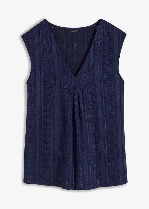 Top con ricami traforati, bonprix